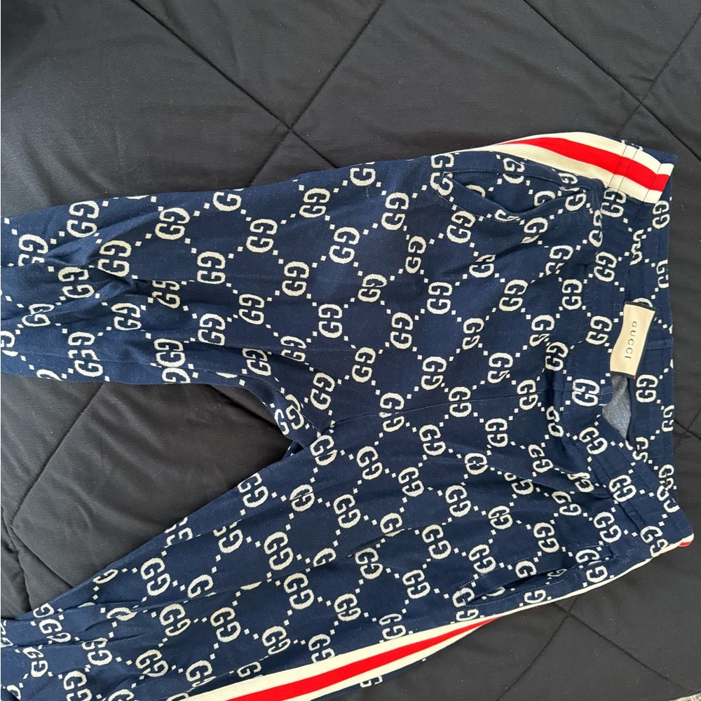 Gucci Navy Monogram Track Pants